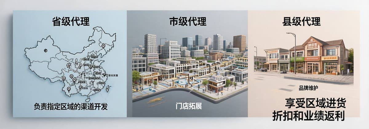 省级代理：指定区域渠道开发示意